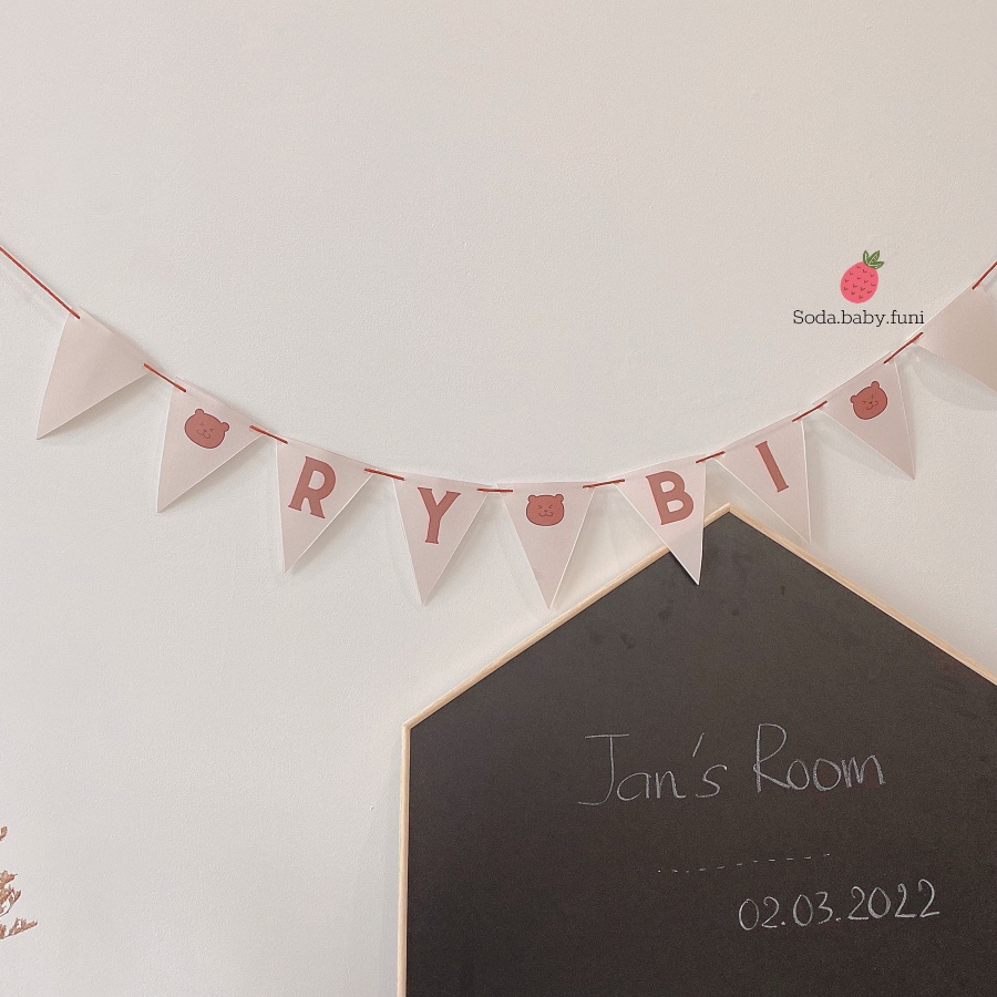 Dây tam giác hoạ tiết lẻ trang trí phòng tông nâu phong cách hàn quốc dài 140cm