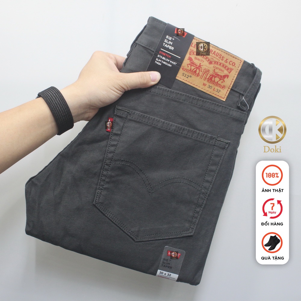 Quần Jean Nam Cao Cấp Màu Ghi DK-25, Quần Bò Nam Dáng Ôm Đứng, Chất Vải Co Giãn Thoải Mái - DOKI