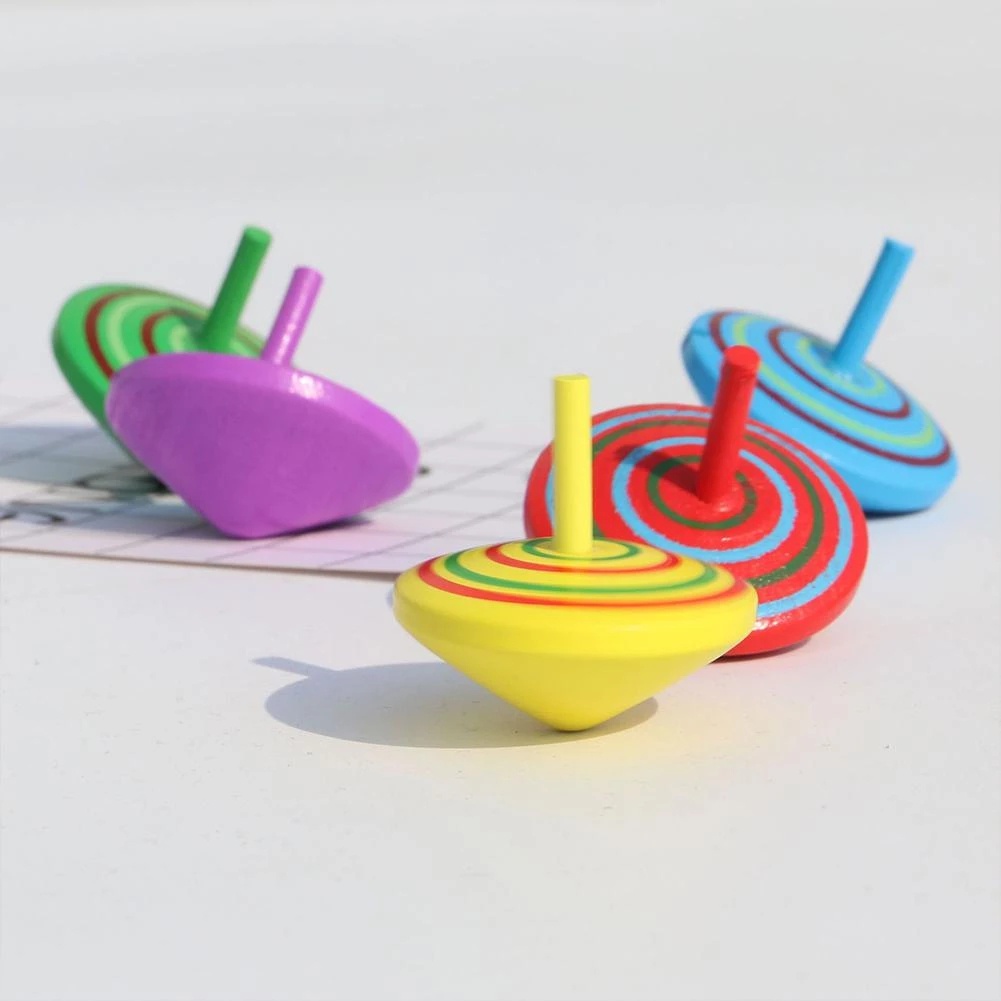 Set 10 Con Quay Gỗ Hình Trái Cây Dễ Thương Cho Bé