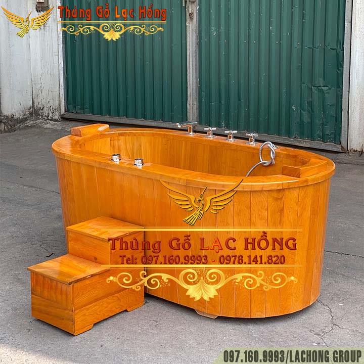 Bồn Tắm Gỗ Pơ Mu Sục Khí Massage Body | BigBuy360 - bigbuy360.vn