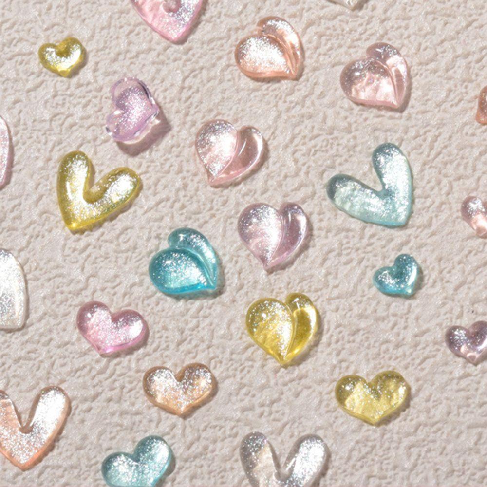 Phụ Kiện Trang Trí Móng Tay Hình Trái Tim 3D Xinh Xắn|Phụ Kiện Trang Trí Móng Tay Hình Trái Tim Đáy Phẳng Cực Quang