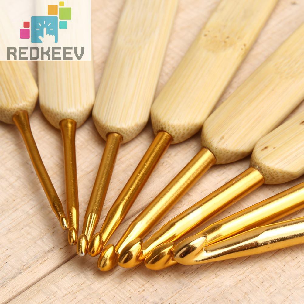 Set 8 Kim Móc Len Cán Tre 8 Kích Thước 2.5mm - 6mm Redkeev