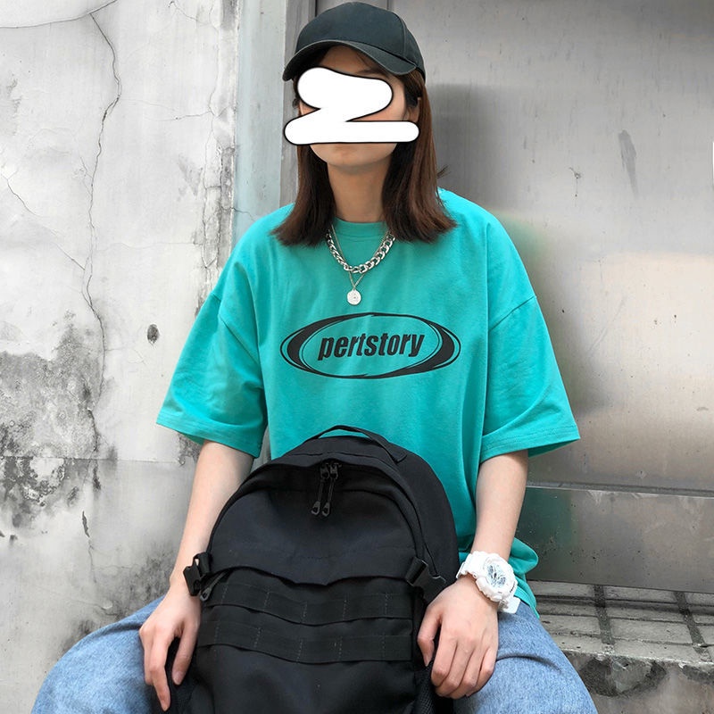 Áo Thun COZOK Tay Ngắn Dáng Rộng In Chữ Kiểu Hồng Kông Cá Tính