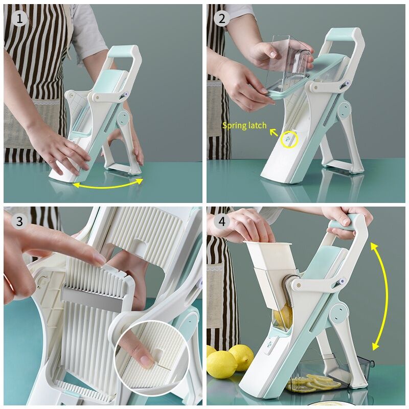Dụng cụ bào rau củ quả, Thái Rau Củ Quả Tiện với 4 lưỡi dao đơn, đa năng, sắc bén, tiện lợi - Vệ Sinh Tiêu Chuẩn An Toàn