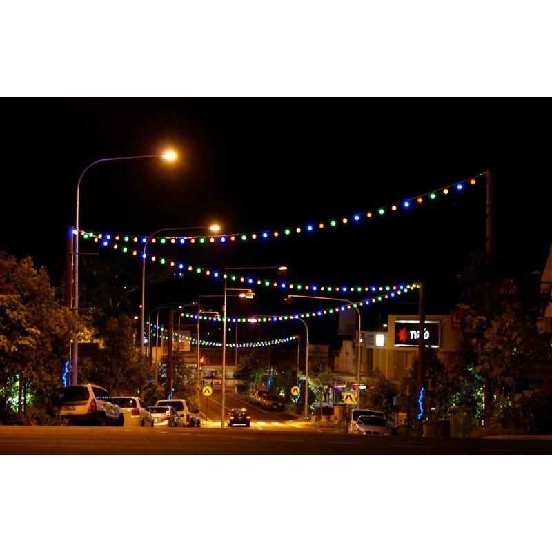 Dây LED 10 đui kèm 10 bóng đèn đổi màu trang trí DECOR ngoài trời , sân vườn chống thấm nước.