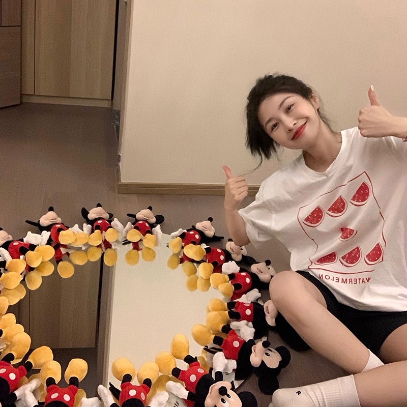 NRVP Áo Thun Cotton Tay Ngắn Cổ Tròn Màu Trơn Thời Trang Dành Cho Nữ