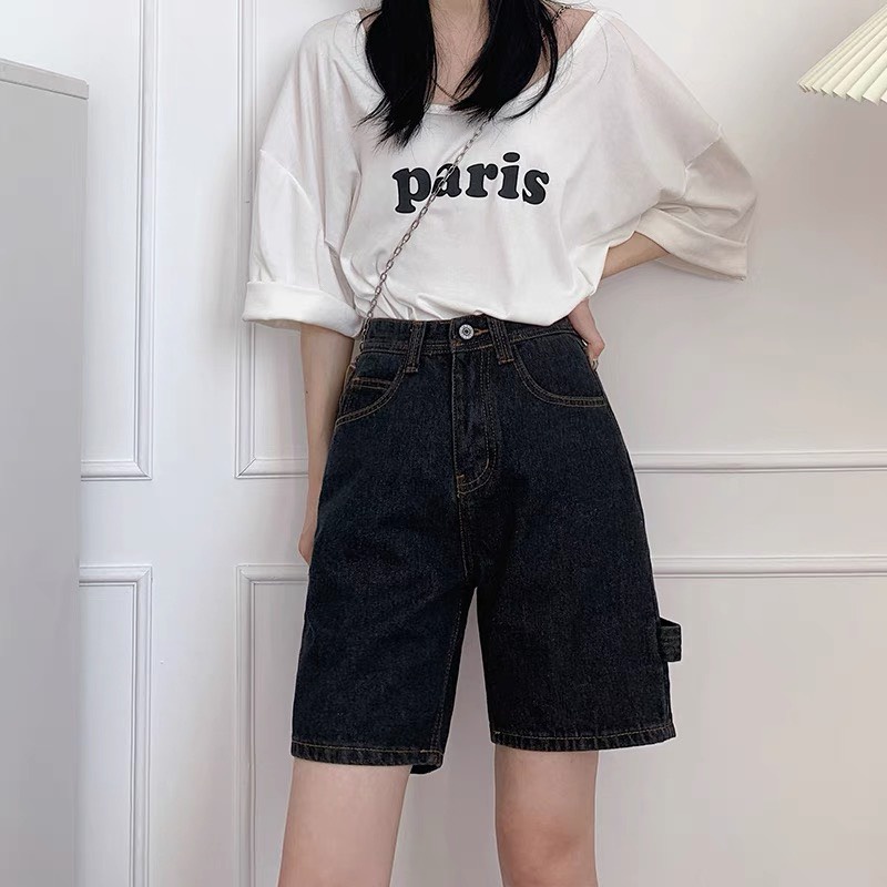 Quần Short Cạp Cao Ống Rộng Phong Cách Ulzzang_Mẫu Mới Nhất c24