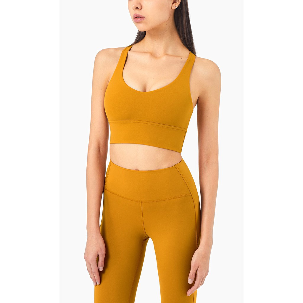 Áo bra thể thao Hoppe Fumeng WX128 phối dây đan chéo lưng cá tính cho nữ