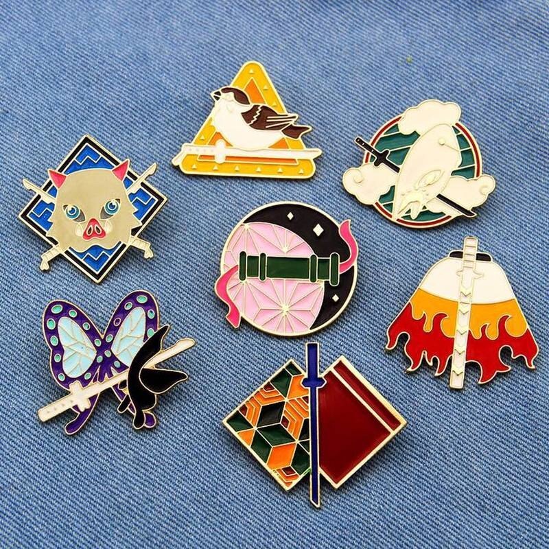 Pin cài áo trụ cột Kimetsu no Yaiba Demon Slayer Tanjiro/ Nezuko/ Zenitsu/ Inosuke/ Tomioka/ Rengoku/ Shinobu - GC418