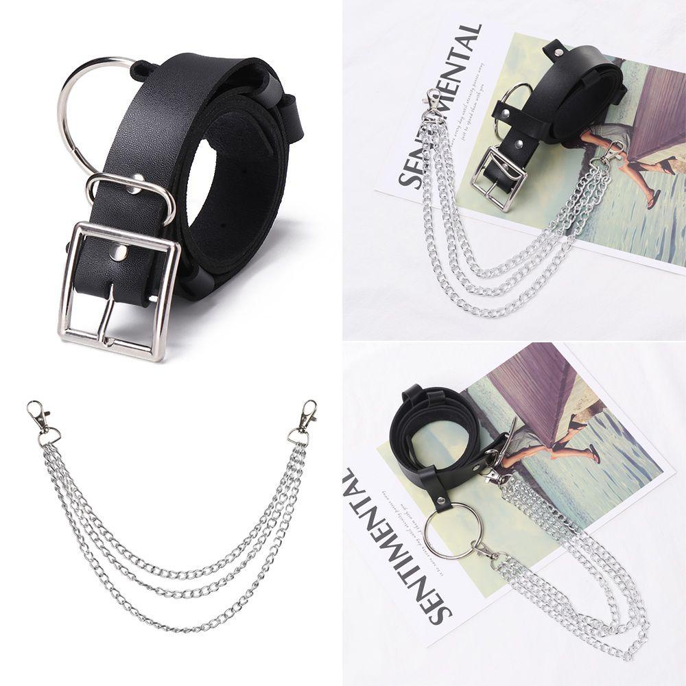 Vòng Cổ Choker Da Pu Phối Dây Xích Kim Loại Phong Cách Rock