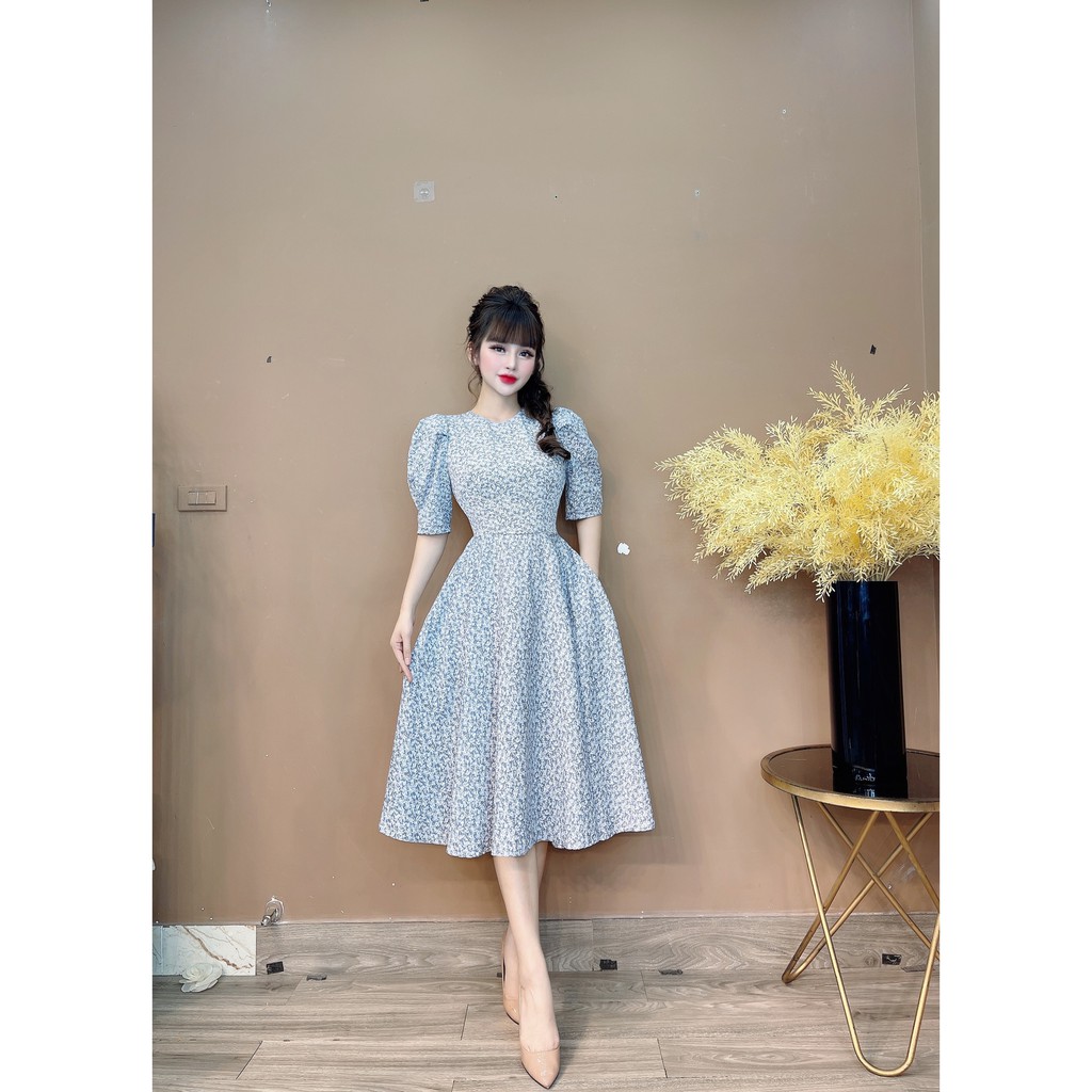 MONOCO - váy hoa cổ tròn tay phồng - 8472 | BigBuy360 - bigbuy360.vn