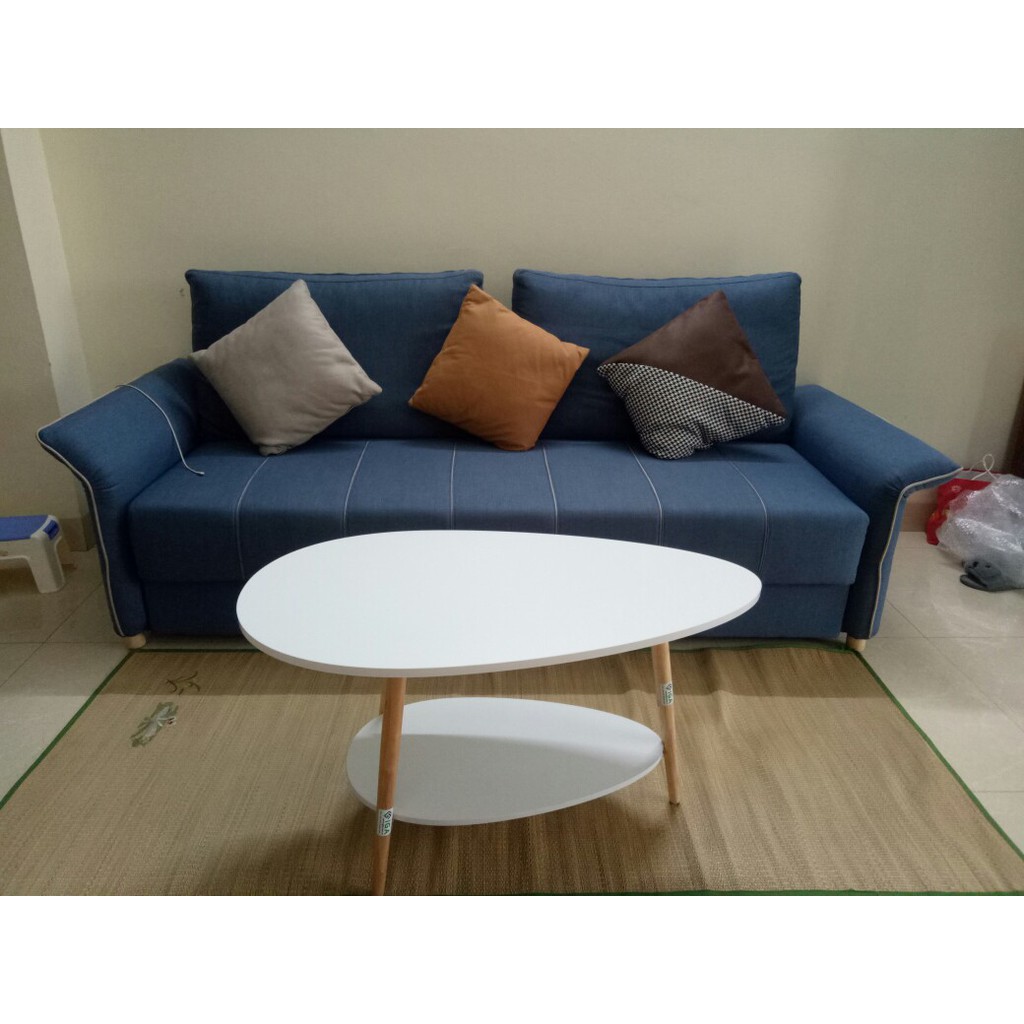 Bàn trà hiện đại SOFA hình trứng 2 tầng( có 2 màu lựa chọn) GP56