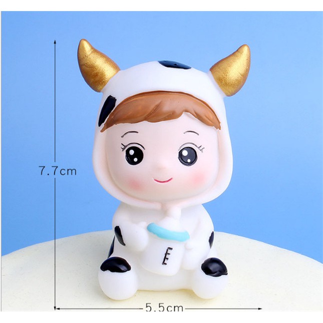 trang trí bánh hình bé trâu baby