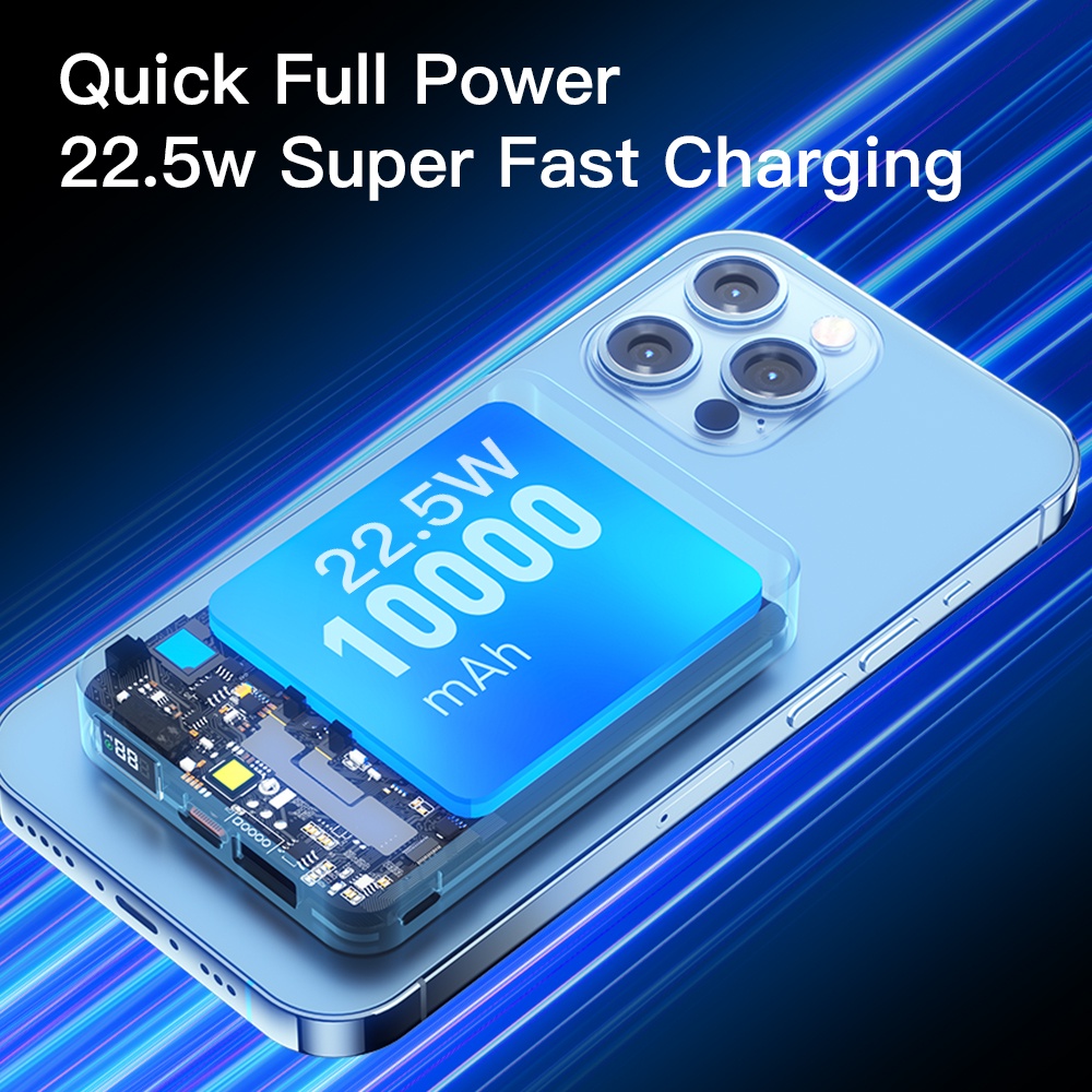 Sạc dự phòng ESSAGER sạc không dây PD 20W 15W 10000mah