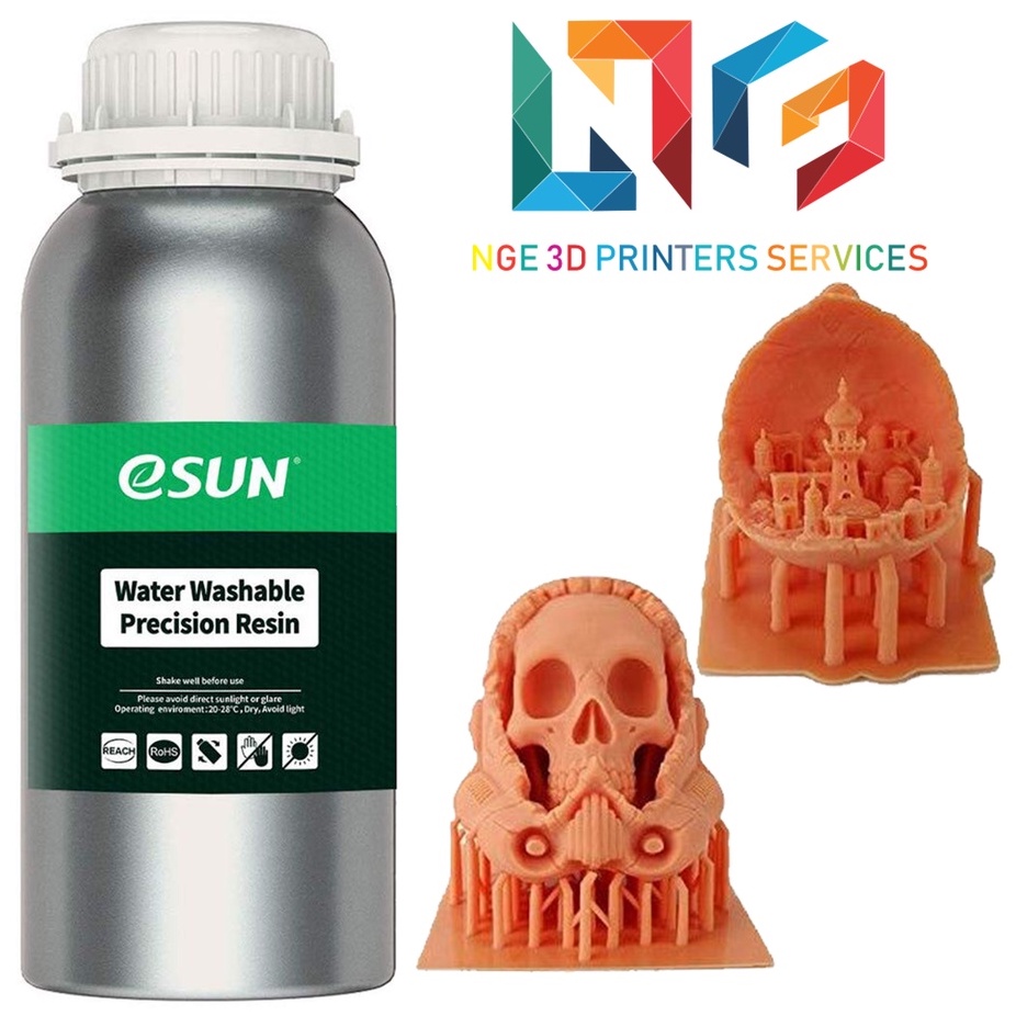 Nhựa in 3d ESUN Water Washable Precision Resin độ chính xác cao rửa nước màu Orange Red 0.5kg/Chai