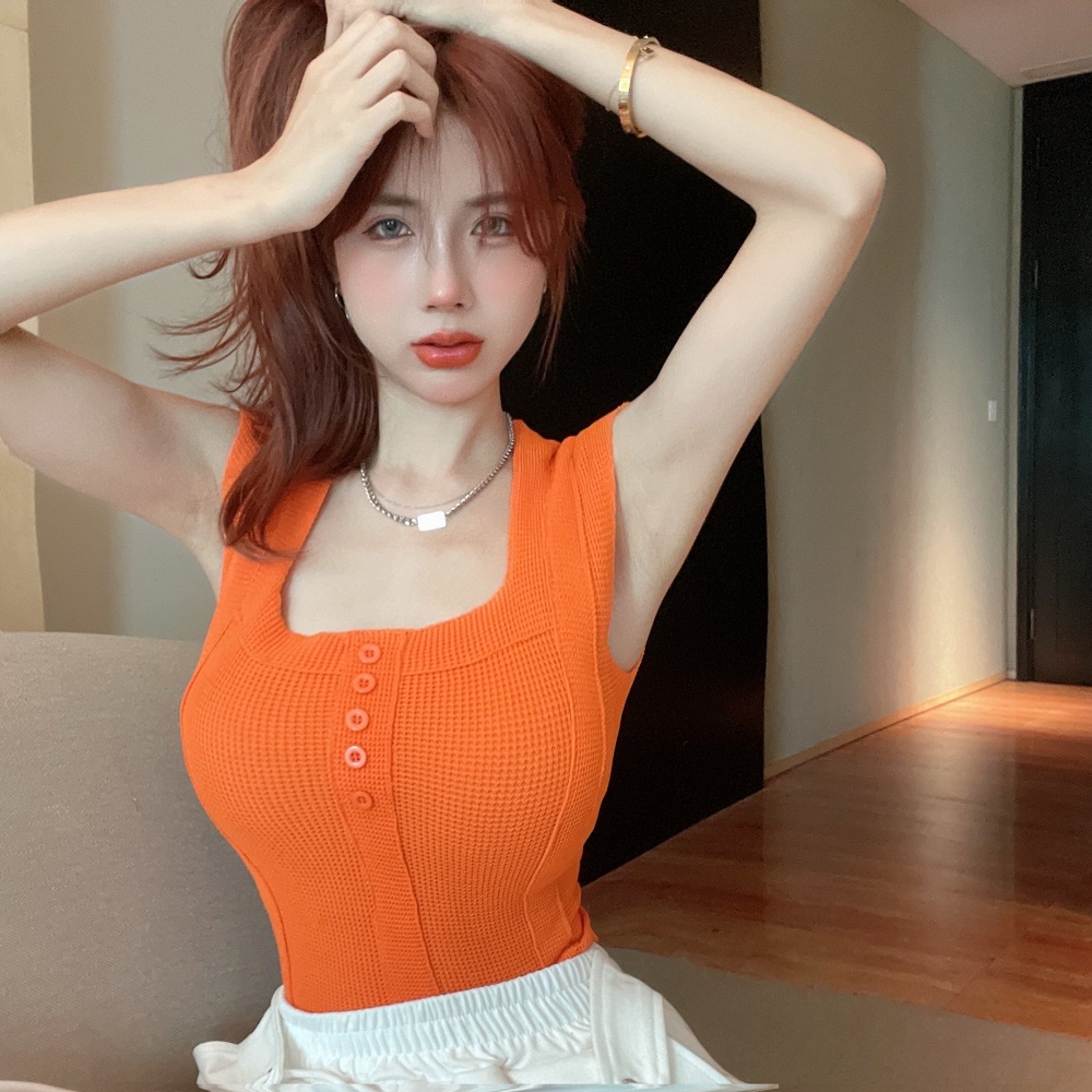 Áo dệt kim ZHELIHANGFEI không tay thiết kế quyến rũ hợp thời trang