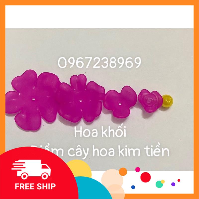 Set 1 bông hoa khối 4 lớp,điểm cây kim tiềncây tài lộc phong thủy,hoa Handmade trang trí nhà cửa