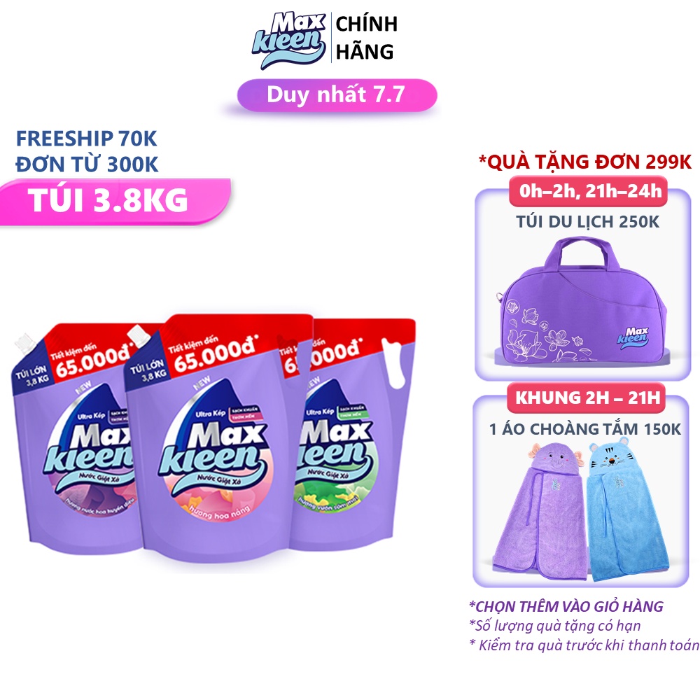 Túi nước giặt xả maxkleen 3.8kg mới - ảnh sản phẩm 1