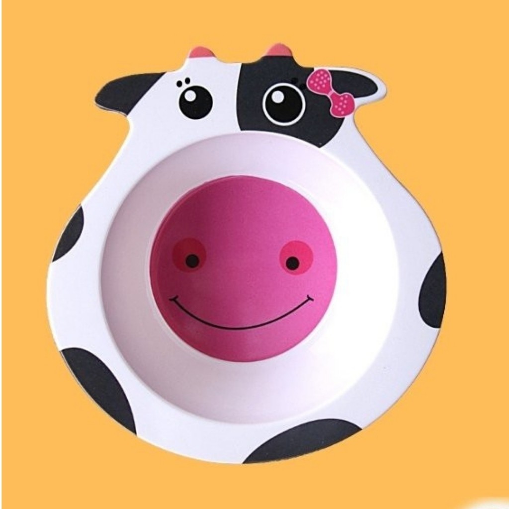 Bát ăn dặm cho bé, thìa ăn dặm sợi tre hình thú xinh xắn an toàn cho bé