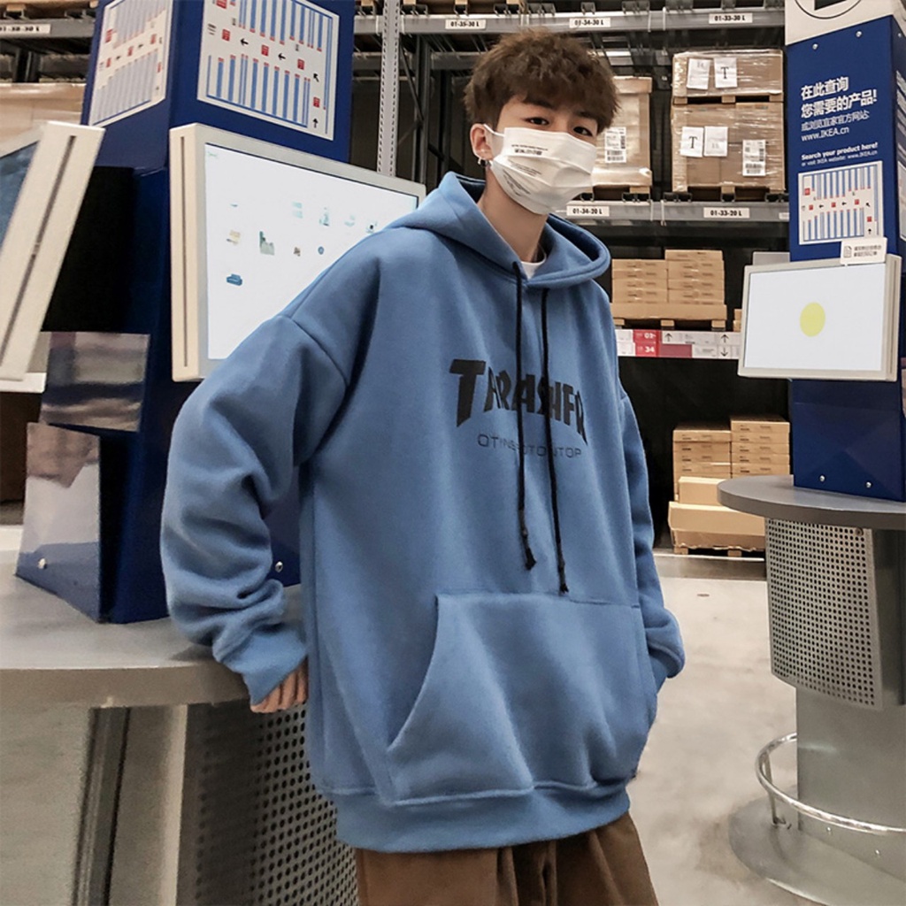 Áo Hoodie Mũ Trùm Đầu Nỉ Bông Bản Lớn Ulzzang TARASNFR Phong Cách Trẻ Trung