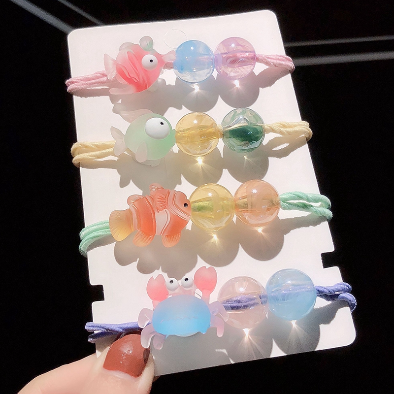 Dây buộc tóc cao su trang trí hình chú cá vàng nhỏ kiểu Hàn Quốc đáng yêu