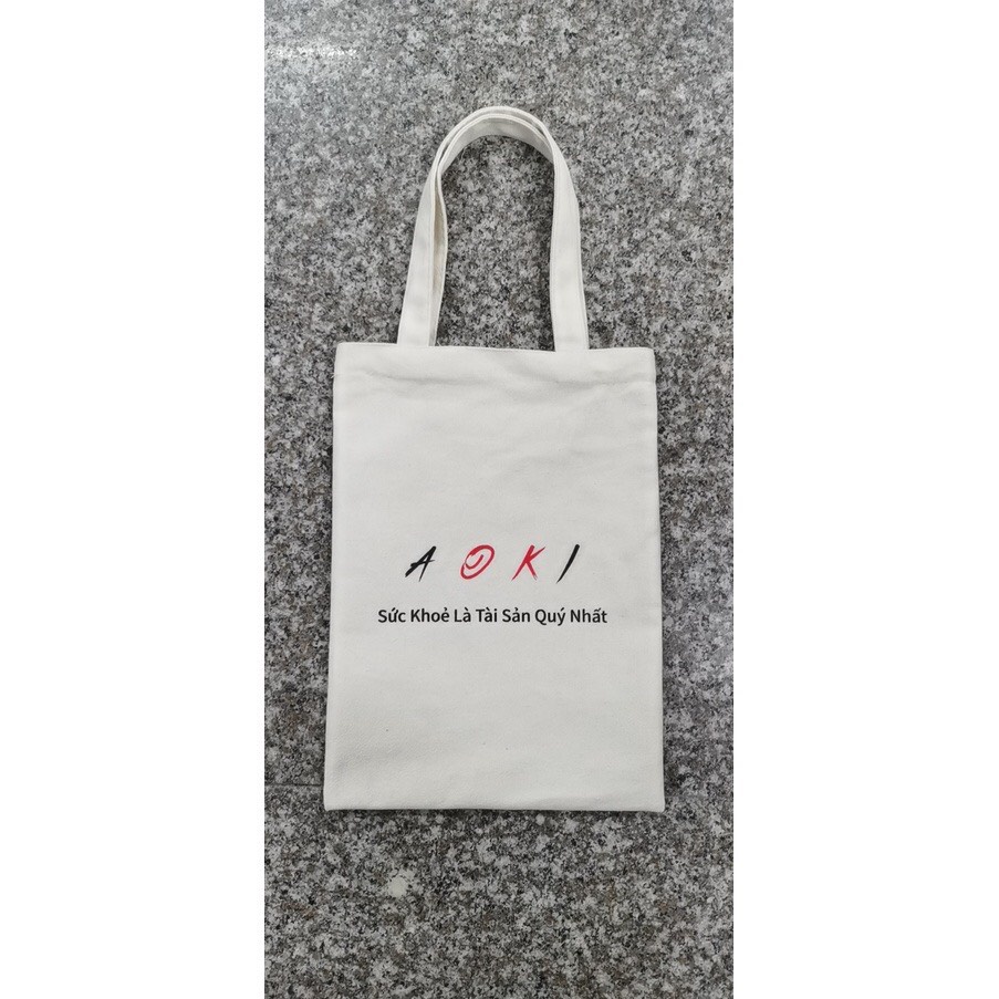 Túi Vải Tote Canvas Bag AOKI Dùng Đựng Bình Nước Hai Lít Tiện Lợi Nhỏ Gọn Dễ Thương Giá Hạt Dẻ