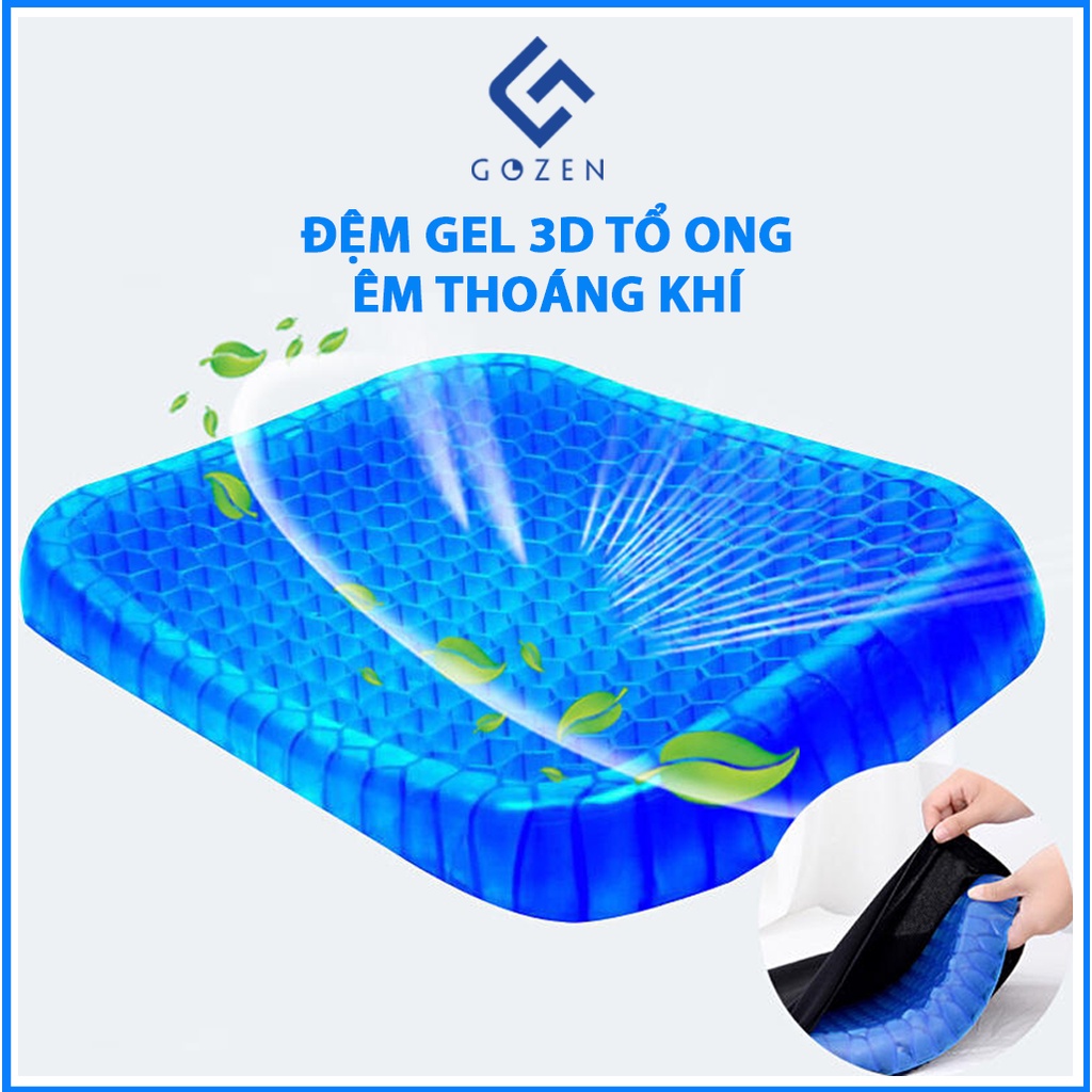 Đệm gel 3d lót ghế, nệm lót ghế cao su ngồi văn phòng sofa bằng chết liệu cao su non hạn chế đau lưng tại GozenMall