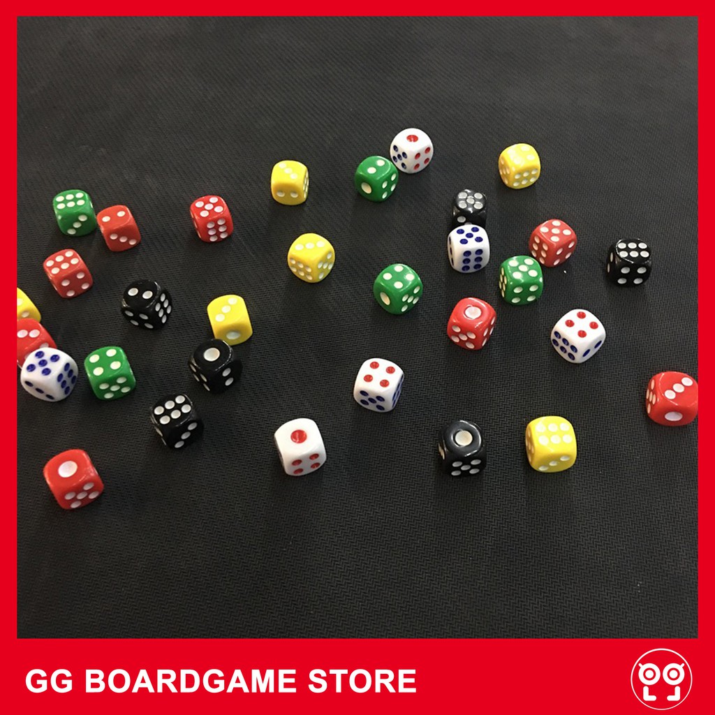 Xúc xắc 6 mặt các màu 14mm