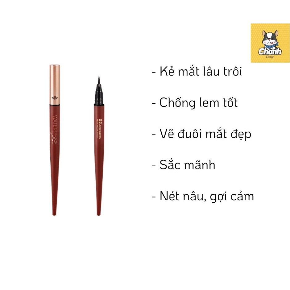 Bút Kẻ Mắt Nước Waterproof Eyeliner Pen 5ml Siêu Lì Sắc Mảnh - VACOSI