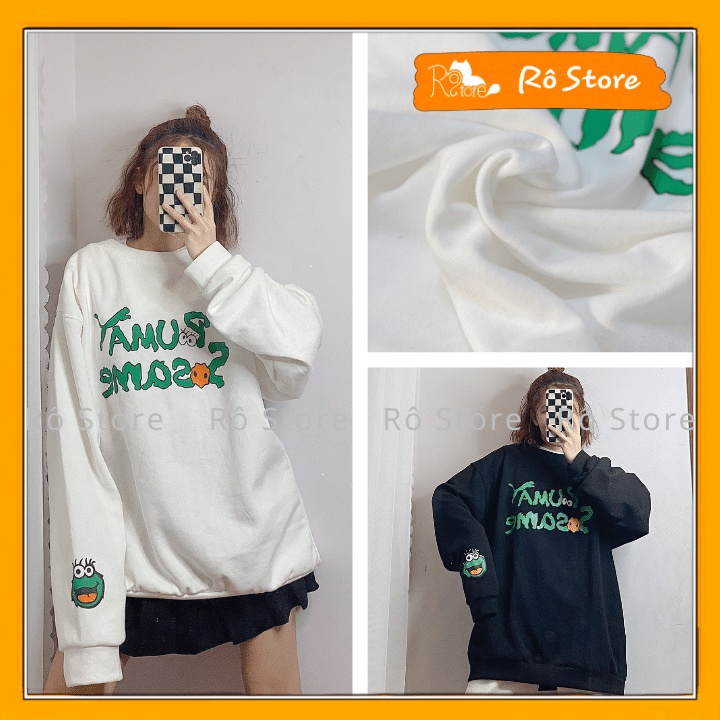 Áo sweater nữ/Áo nỉ form rộng tây bồng unisex dễ phối đồ hình in thú cưng cute chất nỉ bông dày dặn RÔ STORE SW28