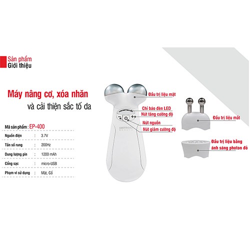 Máy nâng cơ và cải thiện sắc tố da Lifetrons EP-400 giảm nếp nhăn, chống lão hóa, sản sinh collagen tự nhiên