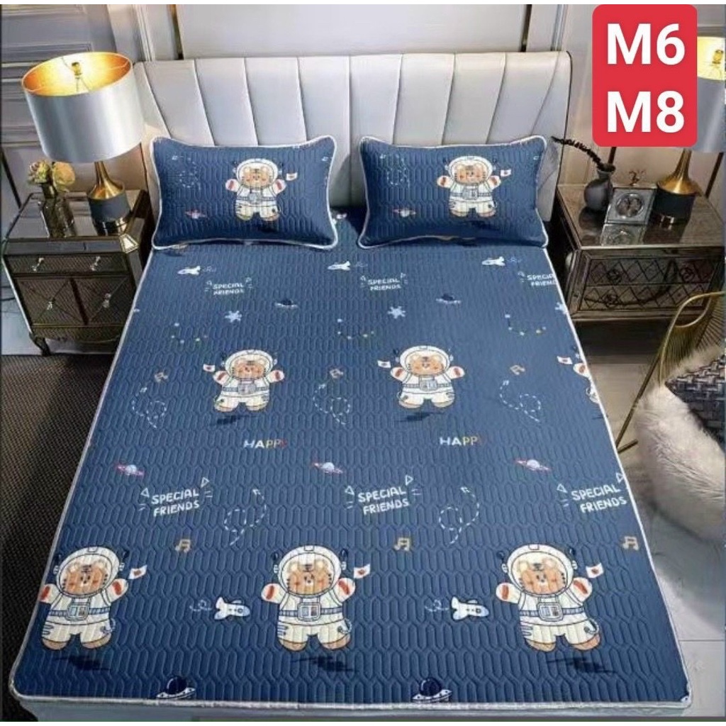 Chiếu điều hòa Latex cao su non mặt lụa đủ size, Đệm nệm lót cao su chống thấm nước, êm mát, chiếu nệm cao su mền mịn