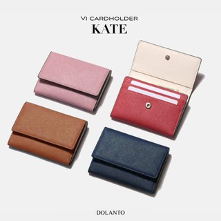 Ví mini đựng thẻ nữ bóp nhỏ gọn cardholder kate da saffiano nhập khẩu cao cấp chống thấm nước