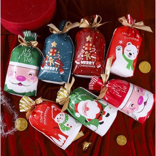<GỬI NGẪU NHIÊN> Túi Cookie/túi quà dây Rút chủ đề noel (link lẻ theo chiếc)
