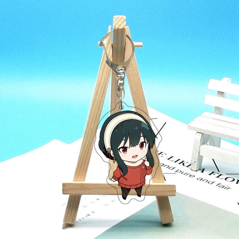 flowersqueen Móc Khóa Nhựa Acrylic Hình Nhân Vật Anime Yor Loid Anya