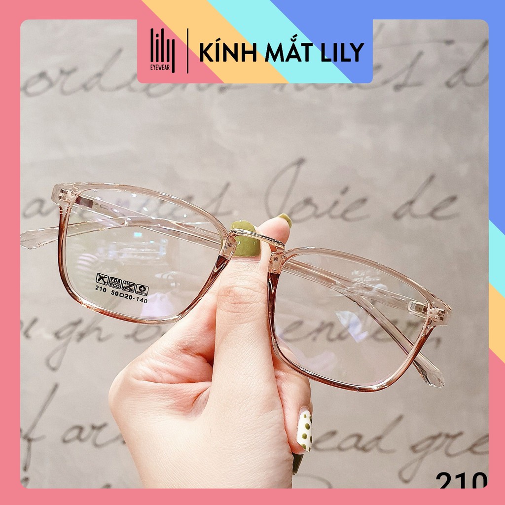 Gọng kính cận Lilyeyewear nhựa dẻo hàn mắt vuông nhiều màu sắc lựa chọn 210