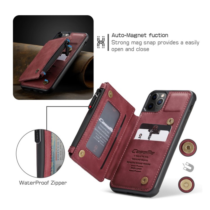 Ốp Lưng Da Kèm Ví cho iPhone 7/8/X/XS/XR/XSMax/11/11Pro/11Max/12/12Pro/12Max/13/13Pro/13Max - Mã TZAH532