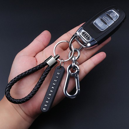Móc Chìa Khóa Xe Hơi Chống Thất Lạc Hình Số Điện Thoại DIY