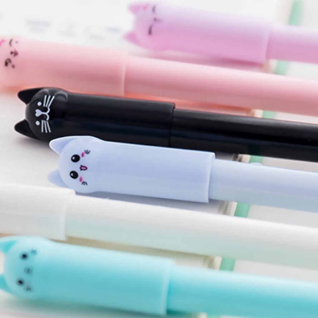 Bút Mực Gel Ngòi 0Mm In Hình Mèo Hoạt Hình Nhanh Khô Dành Cho Người Lớn