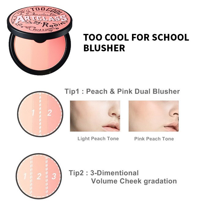Phấn trang điểm TOO COOL FOR SCHOOL Art class By Roding Blusher_PECHE/ ROSE/ GINGER