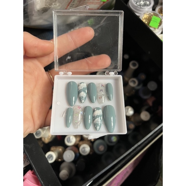 nail box móng up màu xanh(ib shop nếu chọn màu khác)