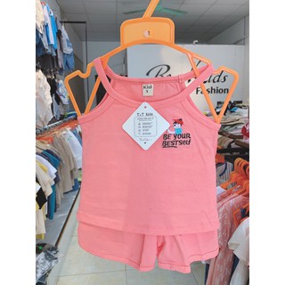 Bộ 2 dây cho bé gái Kid vải cotton tàu