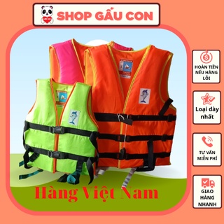 Áo phao bơi cứu hộ cứu sinh cho bé, trẻ em, người lớn an toàn khi tắm biển tập bơi loại dày 3 chốt có dây bảo hộ