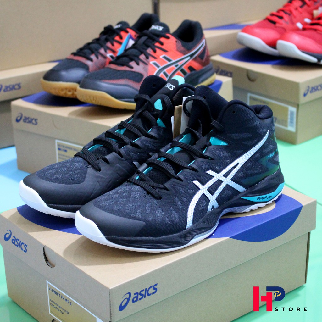 Giày Asics V Swift FF 2 MT Đen - Giày chuyên bóng chuyền cổ cao đệm gel tăng đàn hồi, chống sốc, giảm chấn, độ bền cao