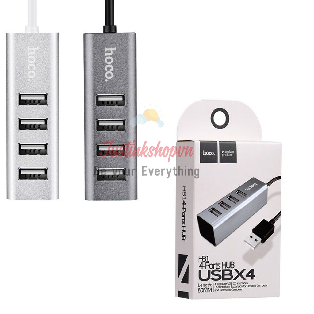 BỘ ĐẦU CHIA HUB TẨU USB HOCO CAO CẤP 4 CỔNG HB1 - Chính Hãng Cao Cấp - JLMS-0701-HC4C