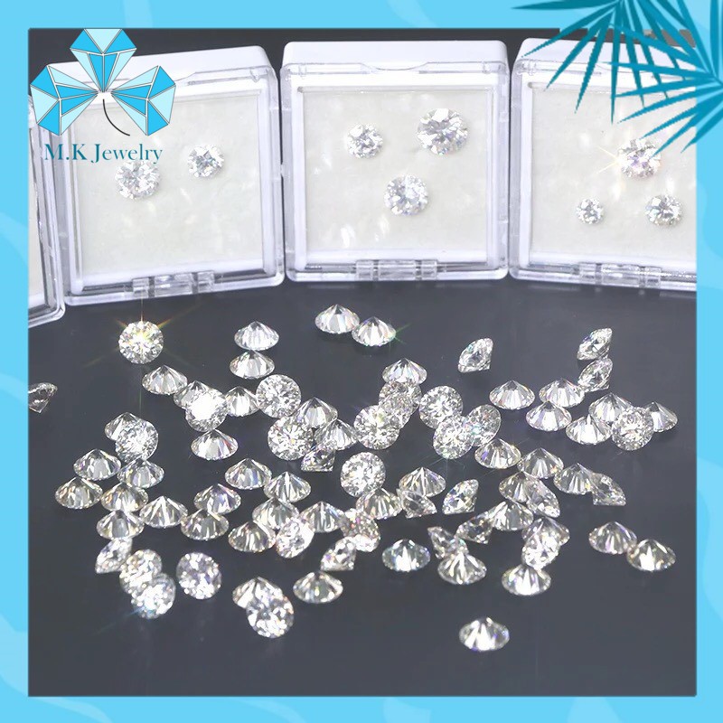 ( Size 4ly5 - 5ly4 - 6ly3) Kim cương nhân tạo Moissanite nước D - Độ tinh khiết FL. Full Kiểm định quốc tế GRA.