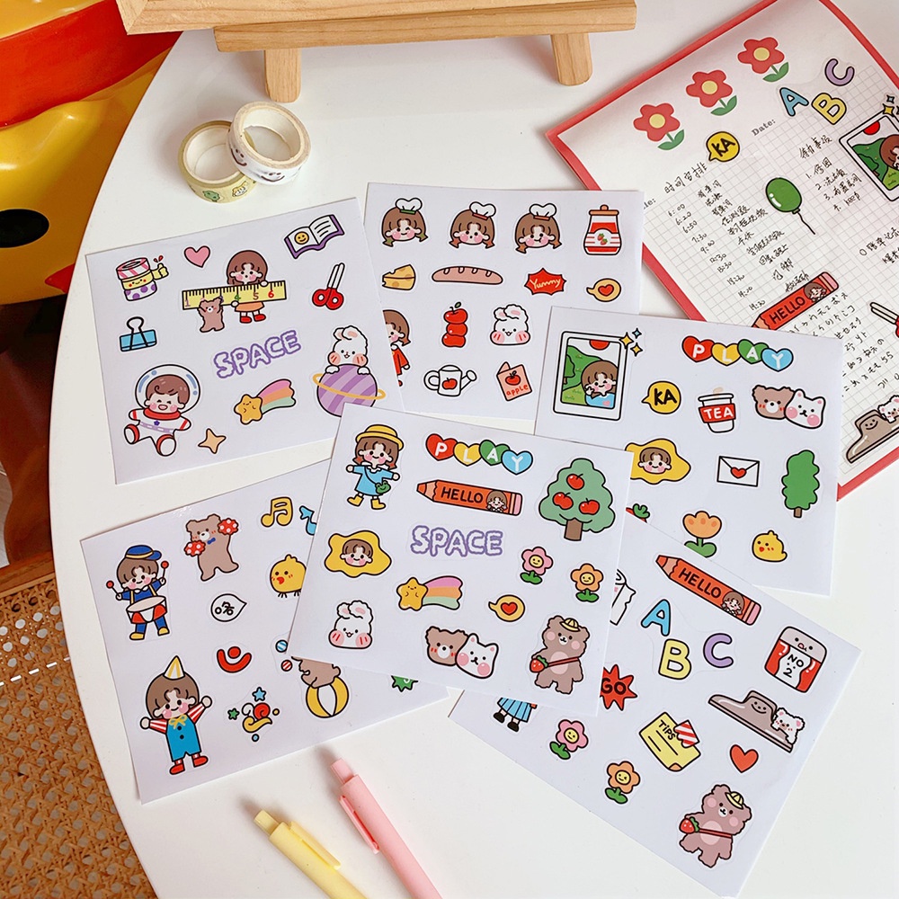 Sticker cute dán trang trí hoạt hình dễ thương