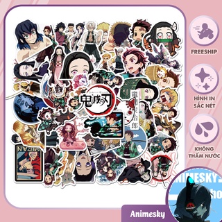 Combo 100 sticker Anime Kimesu No Yaiba - Lưỡi Gươm Diệt Quỷ không thấm nước
