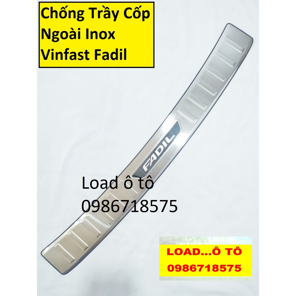 Chống Trầy Cốp Vinfast Fadil 2022-2019 Trong, Ngoài Hàng Inox Có gioăng cao su Ở Cốp Ngoài