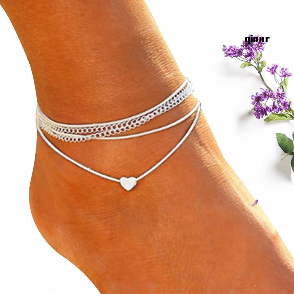 Lắc Chân Nhiều Lớp Mặt Hình Trái Tim Thời Trang | BigBuy360 - bigbuy360.vn